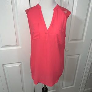 Torrid coral sleeveless tunic lace shoulder Sz 00